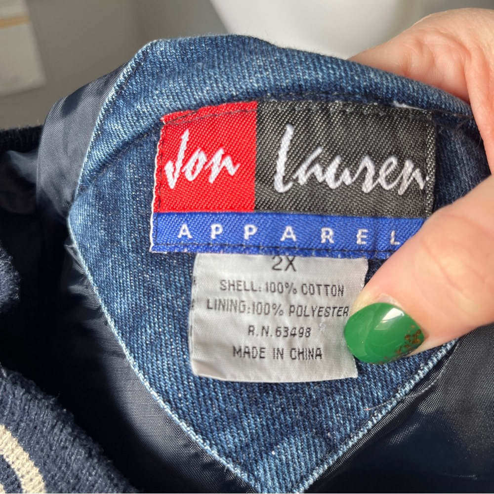 Vintage Denim Jacket With Large Patch Defenders O… - image 3